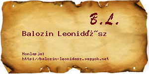 Balozin Leonidász névjegykártya